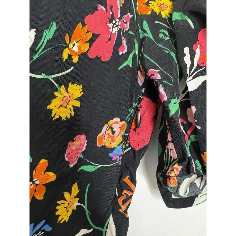 A New Day Dress Womens Medium Cinched Front Colorful Florals Maxi Modest Spring - Picture 7 of 13